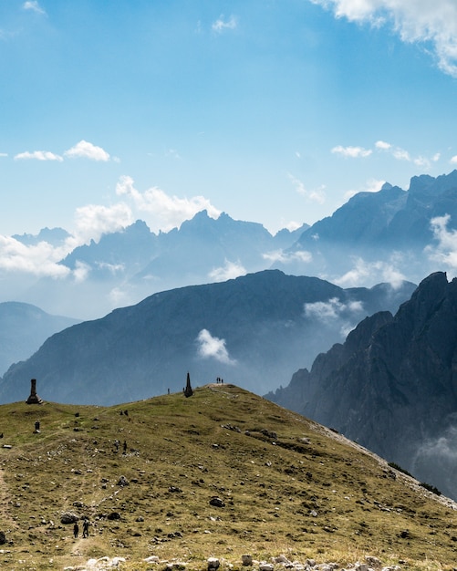 Mountainous landscape in Three Peaks Nature Park in Italy