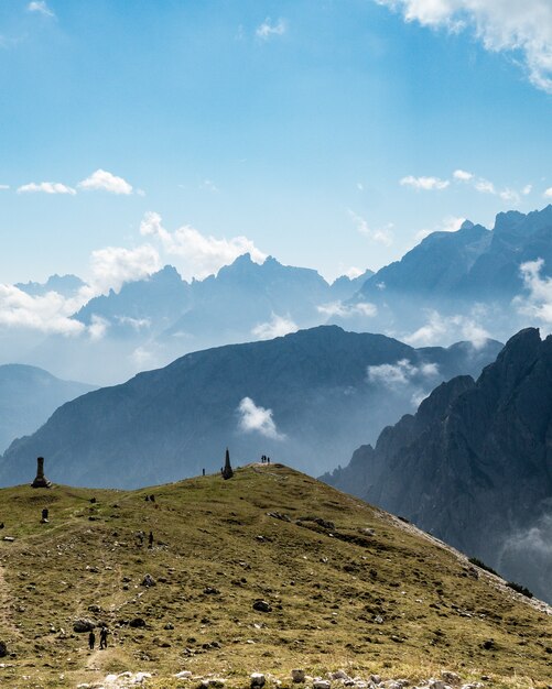 Mountainous landscape in Three Peaks Nature Park in Italy