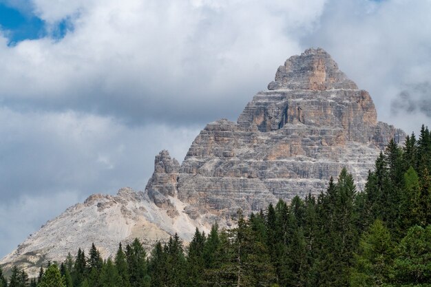 Mountainous landscape in Three Peaks Nature Park in Italy