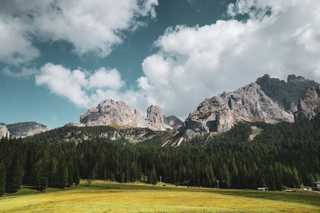 Mountainous landscape in Three Peaks Nature Park in Italy