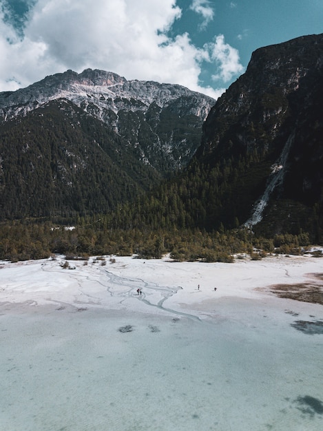 Mountainous landscape in Three Peaks Nature Park in Italy