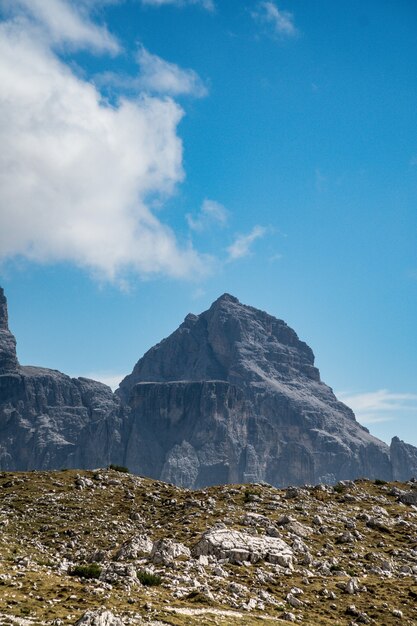 Mountainous landscape in Three Peaks Nature Park in Italy