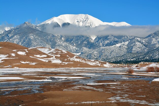 米国コロラド州の雪に覆われた山々
