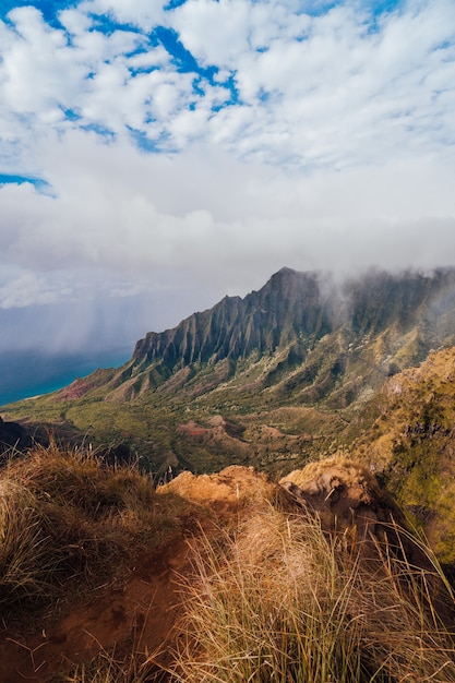 Free photo mountains in the kokeʻe state park in hawaii