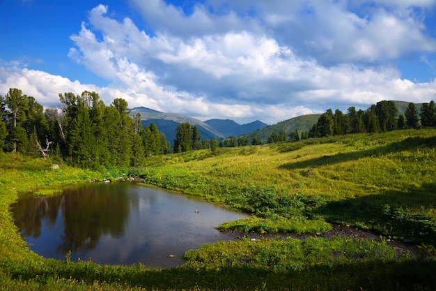 mountains lake