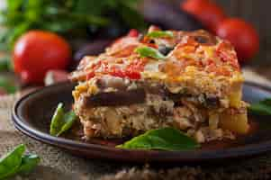 Free photo moussaka - a traditional greek dish