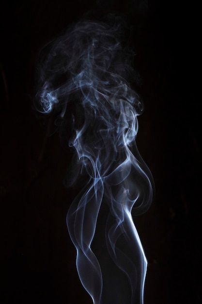 Free photo movement of white smoke on black background for art design