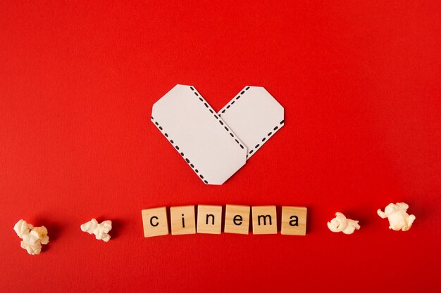 Movie arrangement with cinema lettering