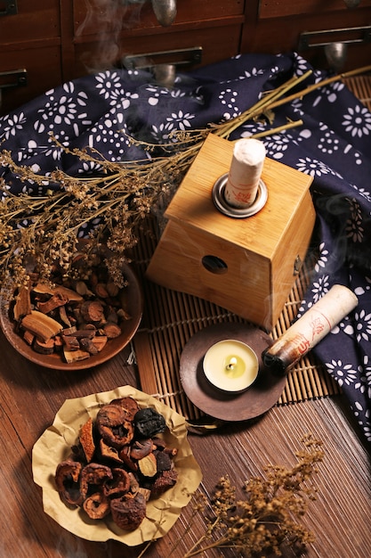 Free photo moxibustion chinese medicine