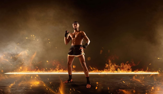 Free photo muay thai thai boxing fighters