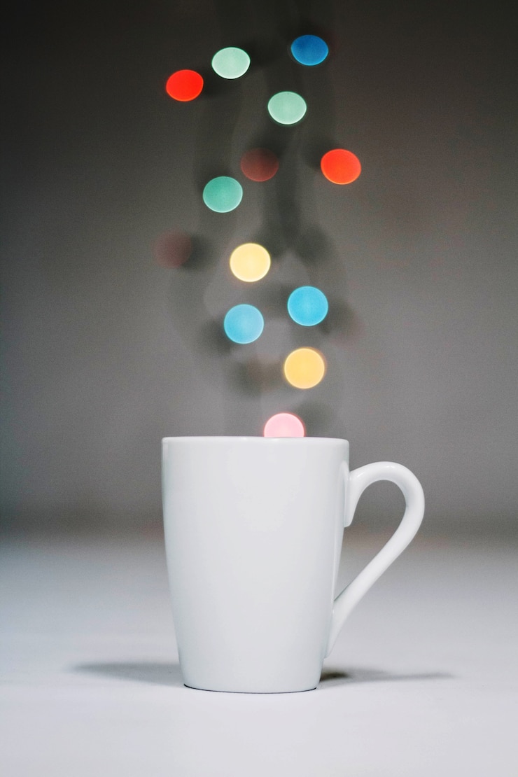 मुफ़्त फोटो mug and christmas lights