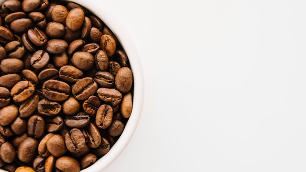 Mug of coffee grains 