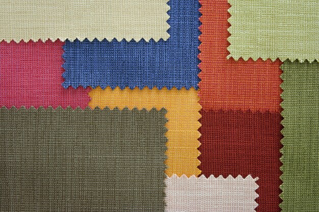 Multi color fabric texture samples