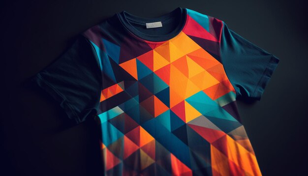 Multi colored abstract pattern on fashionable t shirt generated by AI