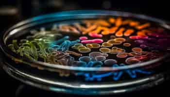 Free photo multi colored bacterium pattern on metal equipment generated by ai