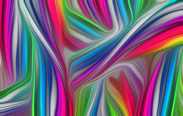 Multi-colored chaotic stripes on a light background