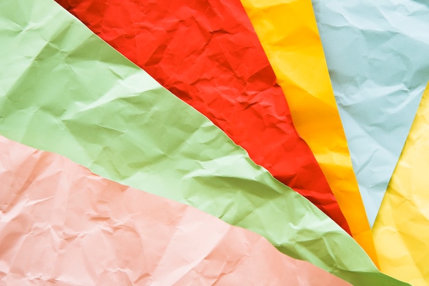 Multi colored crumpled papers background
