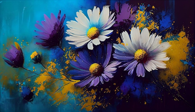 Multi colored daisy brings springtime freshness generated by ai