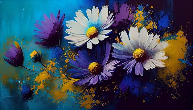 Multi colored daisy brings springtime freshness generated by AI