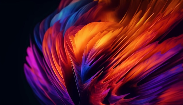 Multi colored fractal depicts futuristic animal in motion generated by AI