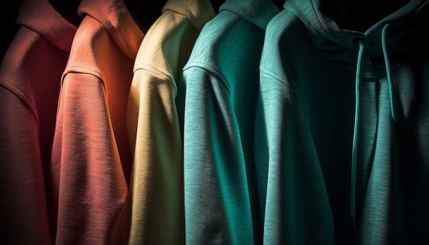 Бесплатное фото Разноцветная одежда в бутиковой коллекции для мужчин, созданная искусственным интеллектом