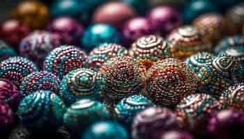 Foto gratuita collezione di pietre preziose multicolori un cerchio vibrante generato dall'intelligenza artificiale