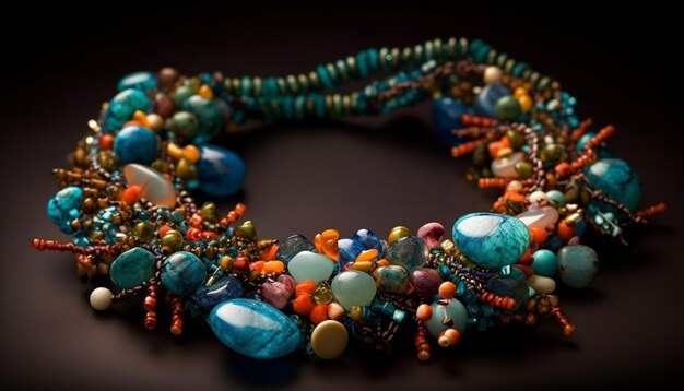 Ювелирные изделия из разноцветных драгоценных камней - символ элегантности, созданные искусственным интеллектом