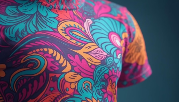 AI가 생성한 우아한 드레스의 다양한 색상의 직물 패턴