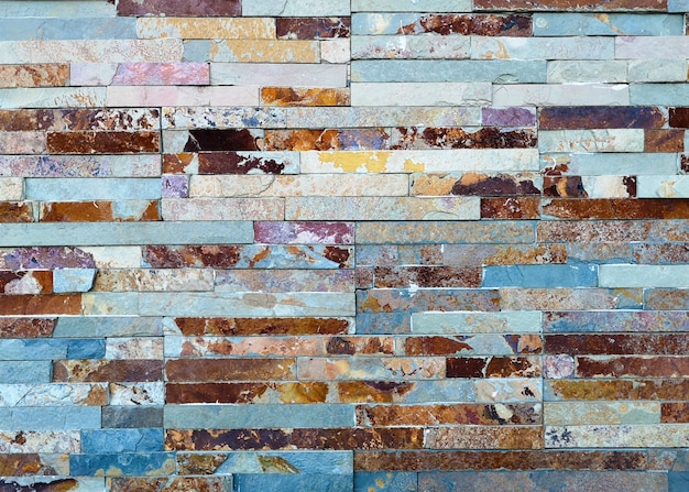 Multicolor old and grunge brick wall. Vintage background 