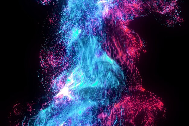 Premium Photo Abstract Multicolored Blasts Of Digital Neon Fireworks