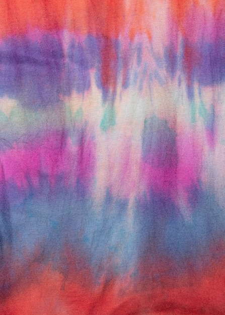 Multicolored gradient tie-dye fabric surface