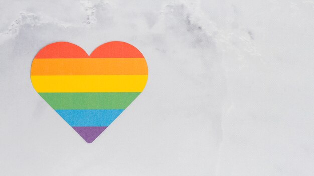 Multicolored heart of LGBT color 