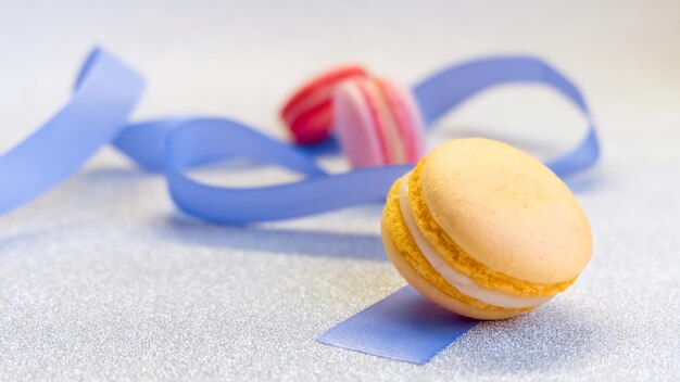 Multicolored macarons composition