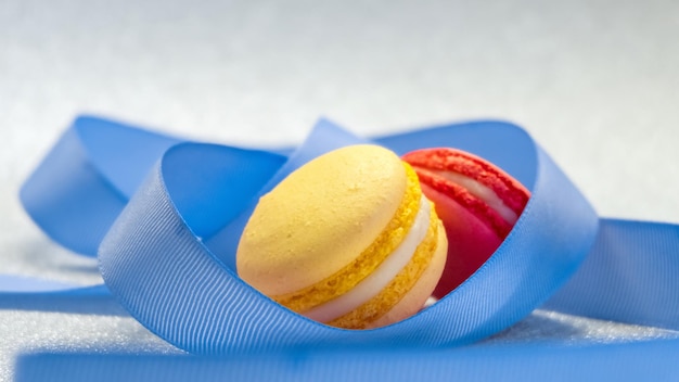 Multicolored macarons composition