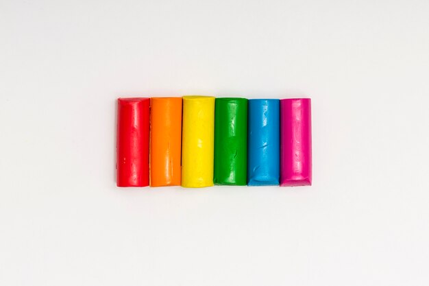 Multicolored plasticine sticks