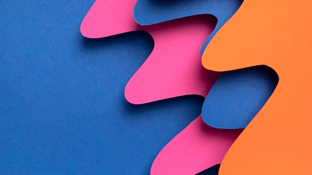 Multicolored psychedelic paper shapes