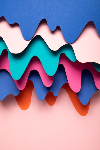 Multicolored psychedelic paper shapes