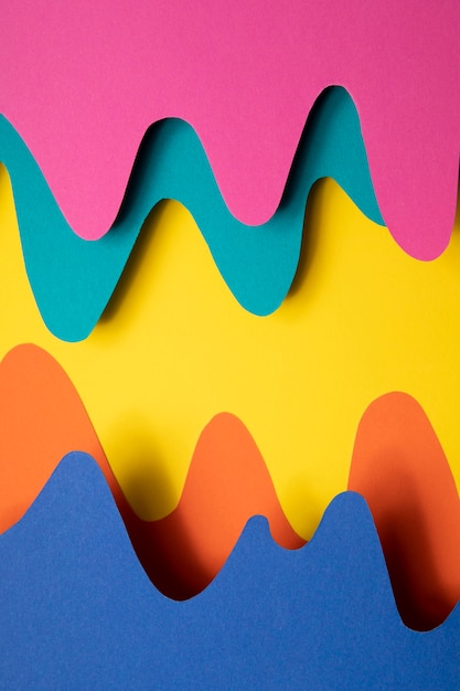 Multicolored psychedelic paper shapes