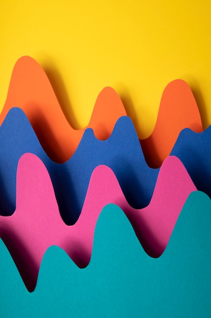 Free photo multicolored psychedelic paper shapes