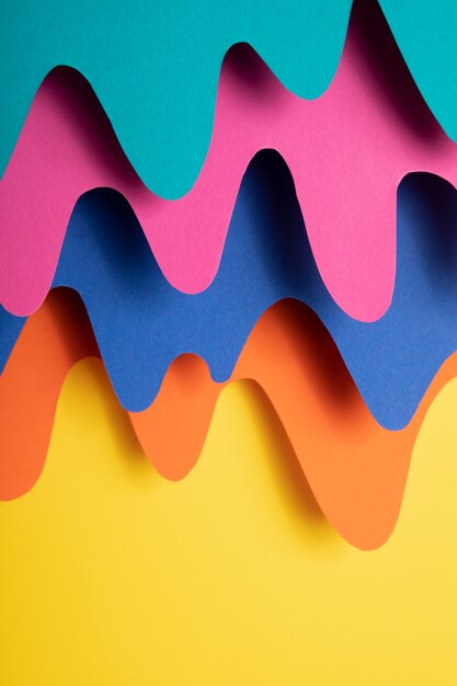 Multicolored psychedelic paper shapes