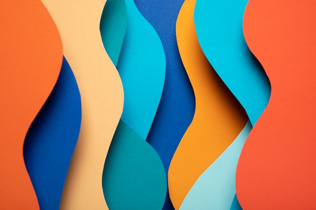 Multicolored psychedelic paper shapes