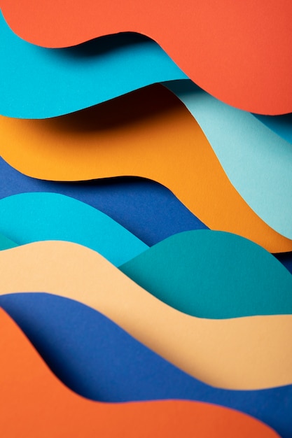 Free photo multicolored psychedelic paper shapes