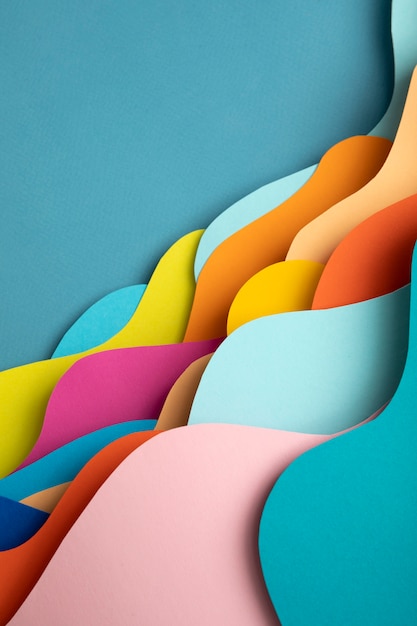 Free photo multicolored psychedelic paper shapes