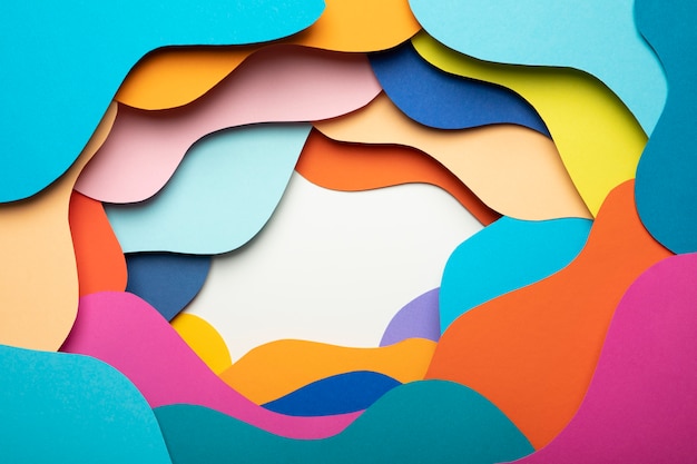 Free photo multicolored psychedelic paper shapes