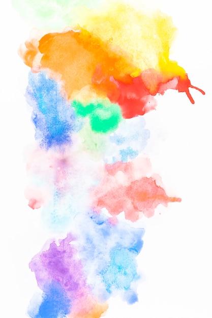 Multicolored splashes of watercolor