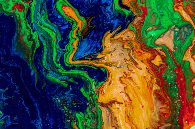 Multicolour colourful background in acrylic pouring