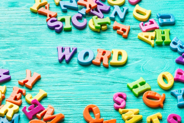 Multiple colored letters - text word