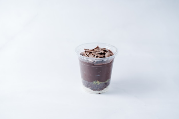 multiple layer cream dessert topped with chocolate chips