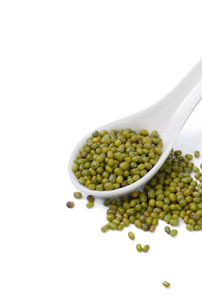 Mung beans isolated on white background