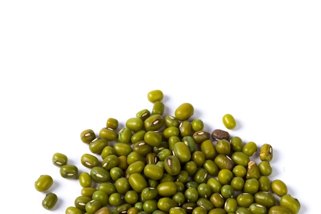 Mung beans isolated on white background